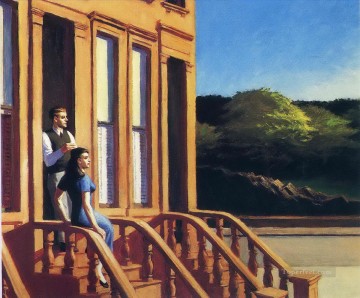  brown Painting - sunlight on brownstones Edward Hopper